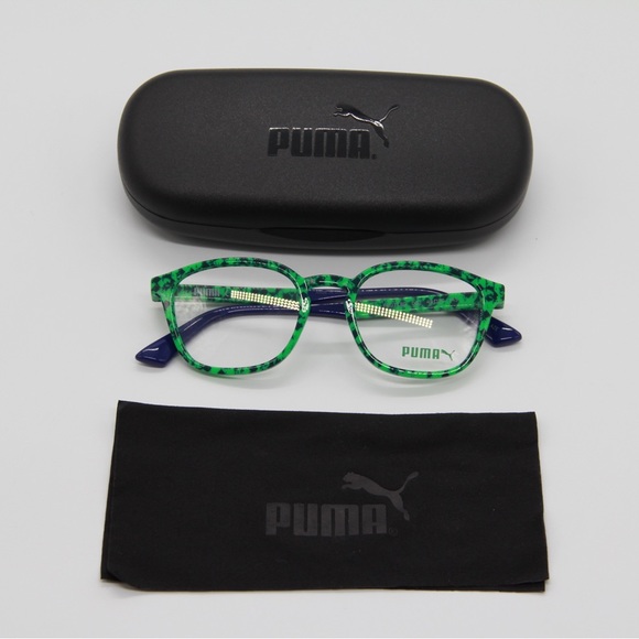 NEW PUMA PU0118O 002 ROUND GREEN EYEGLASSES PUMA PU01180 002 - Picture 7 of 9